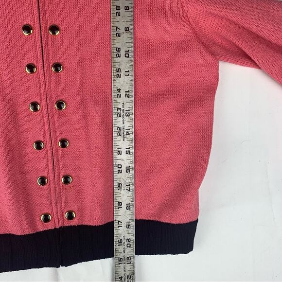 St. John size 2 xs Pink knit blazer Jacket with Black Trim buttons dog show - Picture 7 of 10